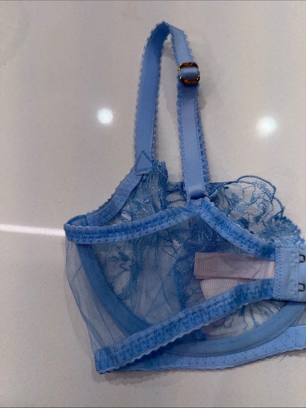 Agent Provocateur NWOT Jayce Plunge Underwired Bra Baby Blue Size 32E - Picture 8 of 8